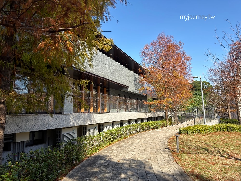 北投行天宮落羽松｜圖書館旁的緋紅庭園，落羽松貼臉，簡直韓劇場景